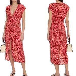 VIX Paula Hermanny Celina Zebra Print Caftan Coverup